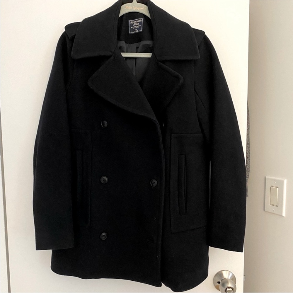 Abercrombie & Fitch Dark Navy Double Breasted Coat